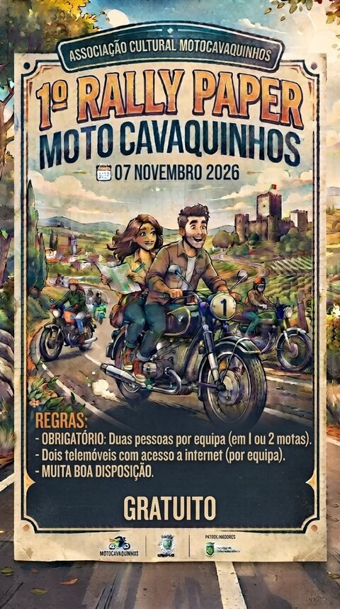 Cartaz do 1 Rally Paper Motocavaquinhos 2026